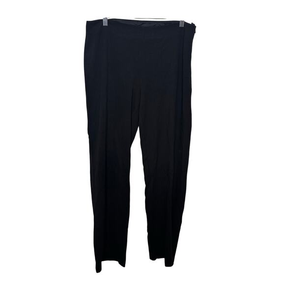 Eileen Fisher Black Slim Pants Women’s M Pull On Stretch Italian Fabric - Picture 1 of 12